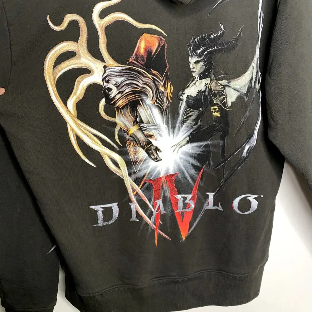 Revenge x Diablo 4 Hoodie Men’s Medium Made In The USA Black Graphic